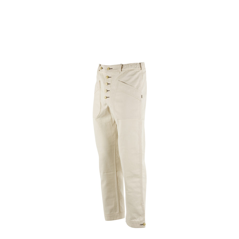 Pilot Pants - Cotton gabardine - Ecru white color