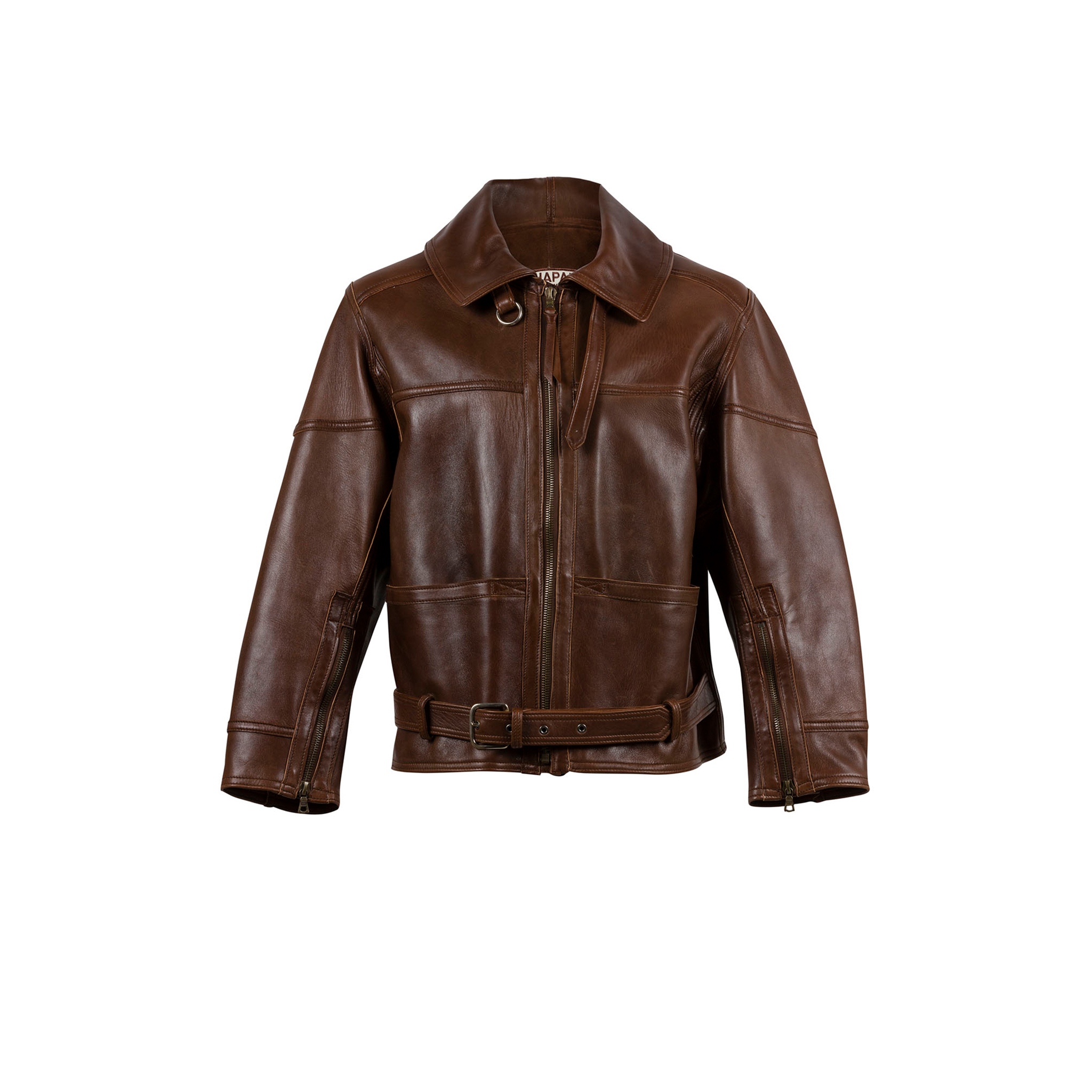RAF Jacket - Glossy leather - Brown color