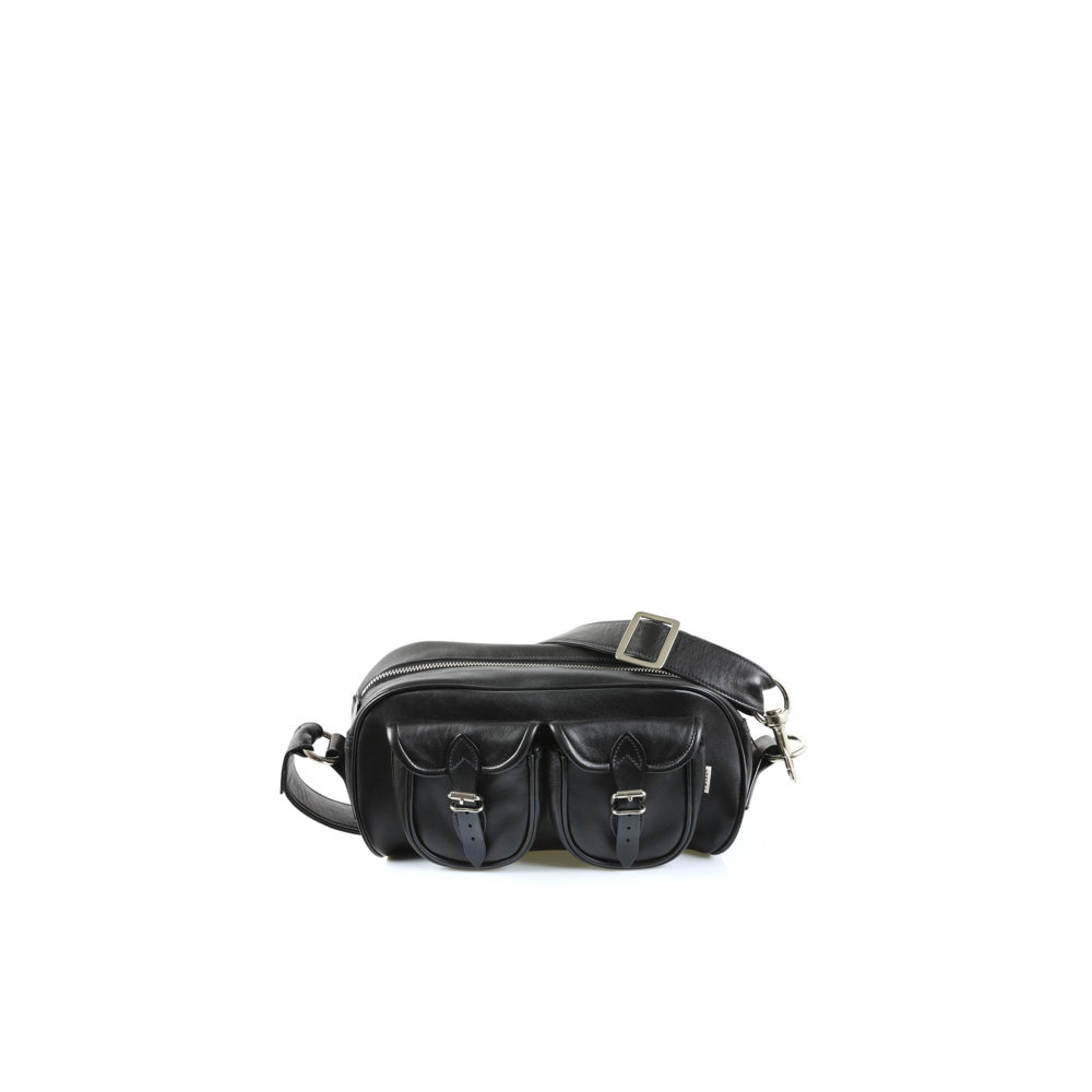 Travel Bag Mini - Glossy leather - Black color