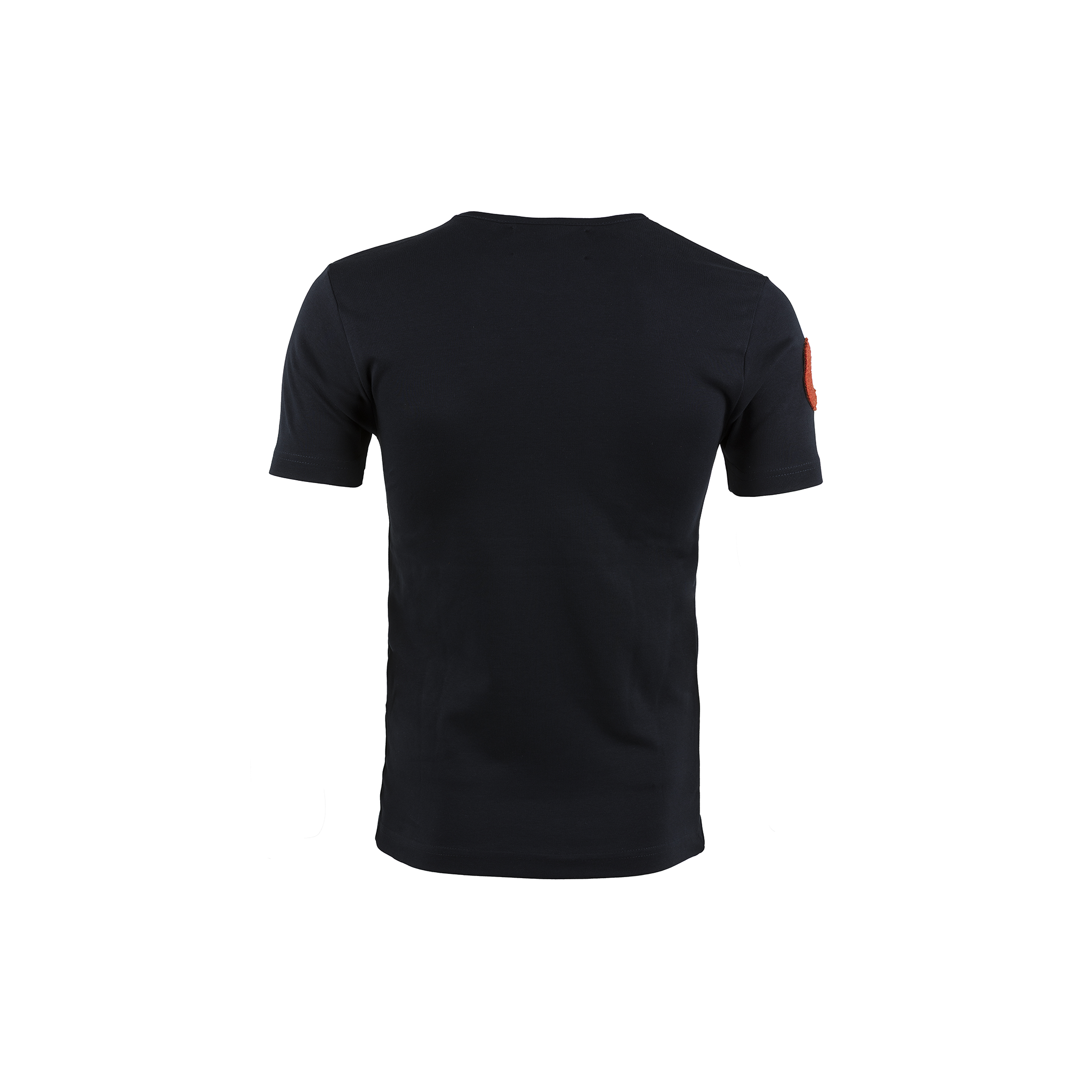 T-shirt Apostrophe - Jersey de coton et laine - Couleurs noir et rouille