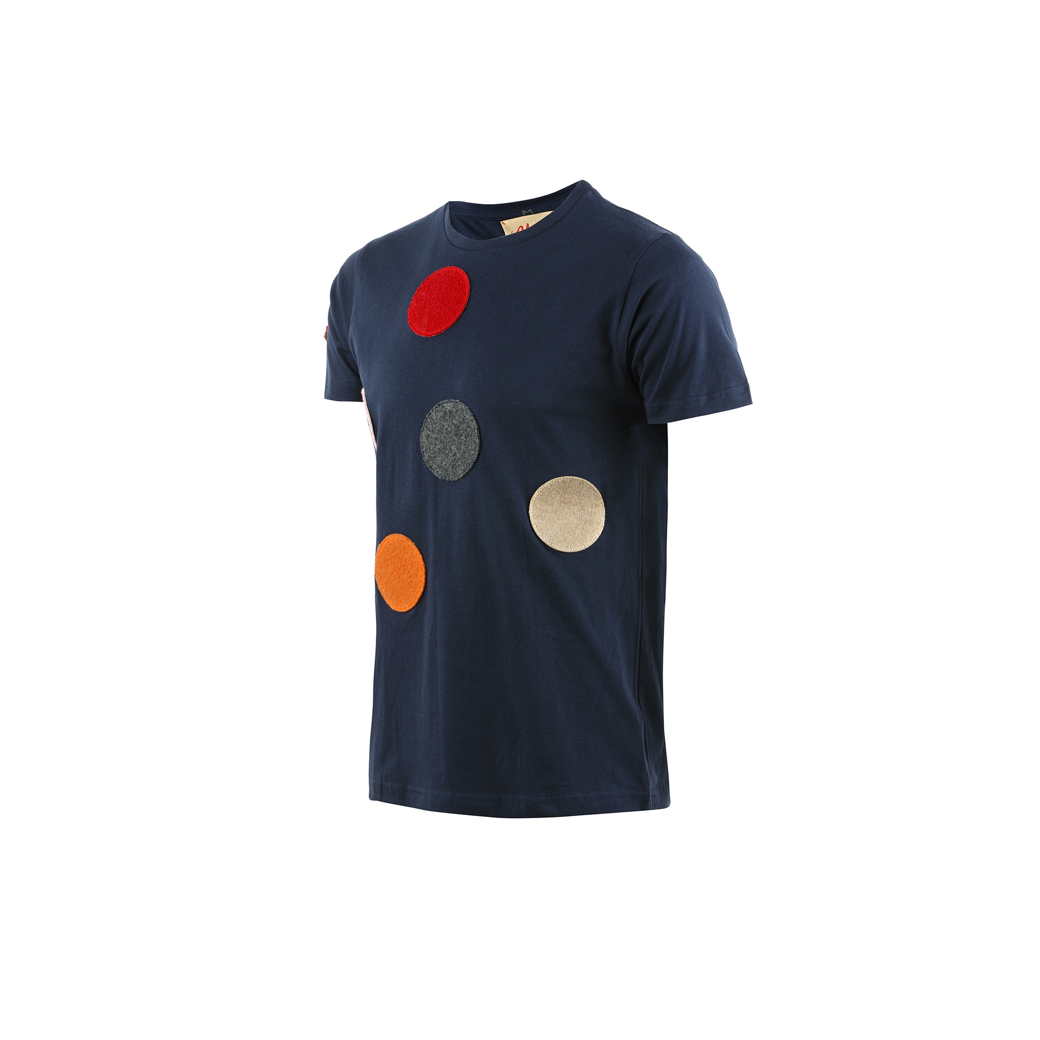 T-shirt Spot - Cotton jersey and wool - Blue color