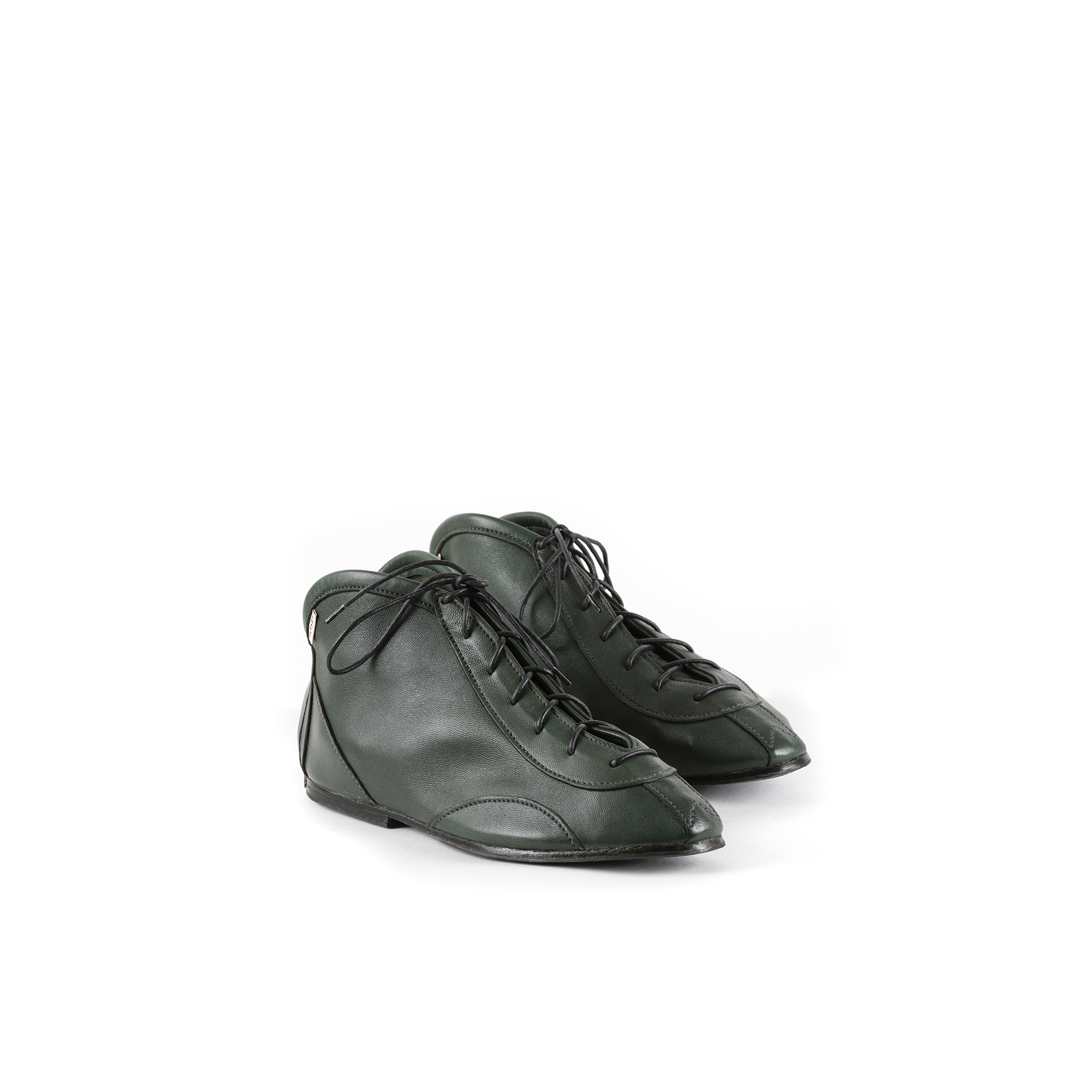 Pilot 60's Shoes - Glossy leather - Green color