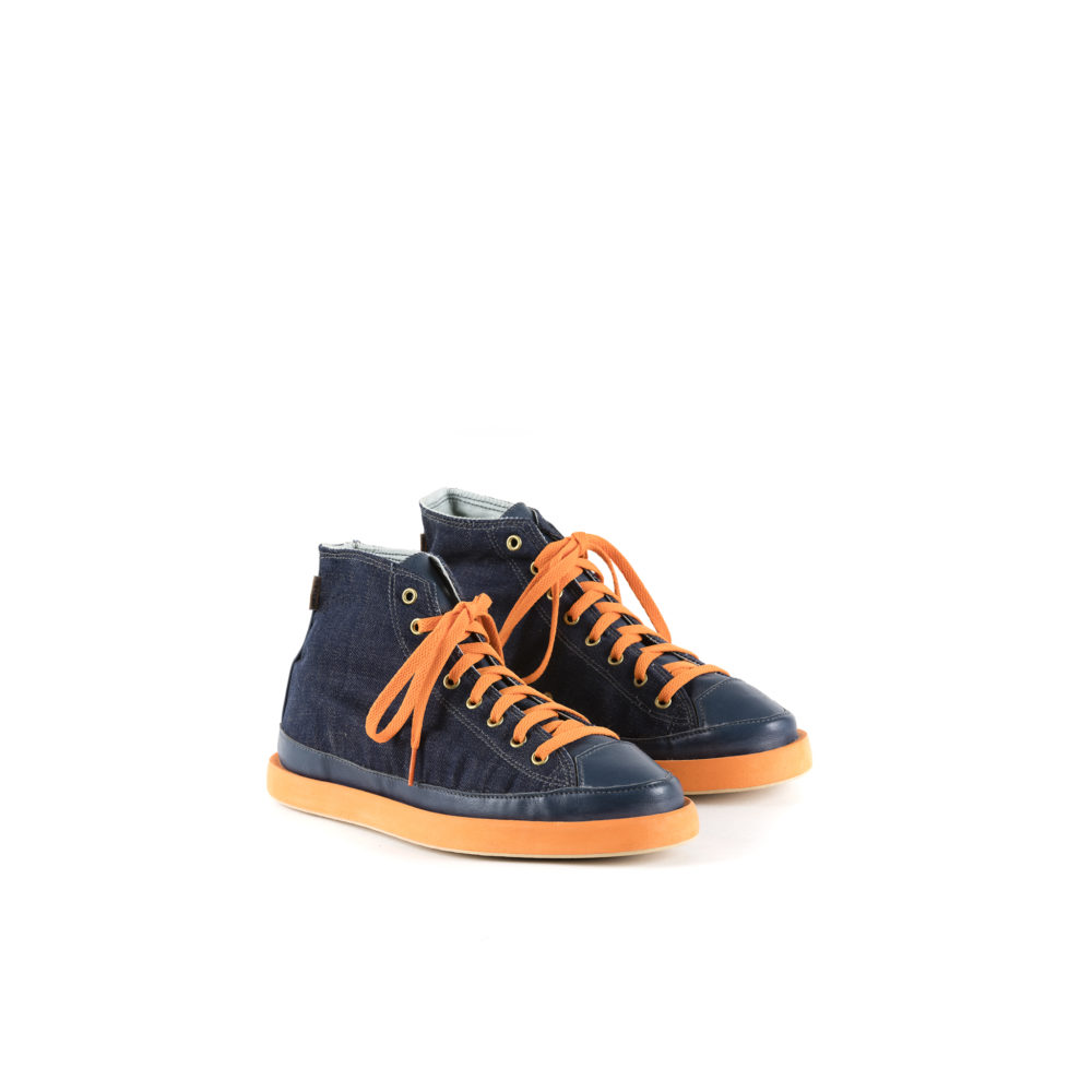 Baskets 2021 - Toile denim et cuir glacé