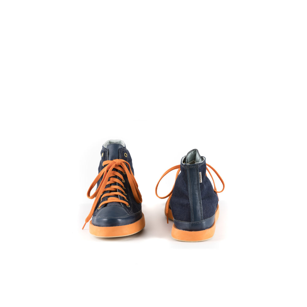 Baskets 2021 - Toile denim et cuir glacé