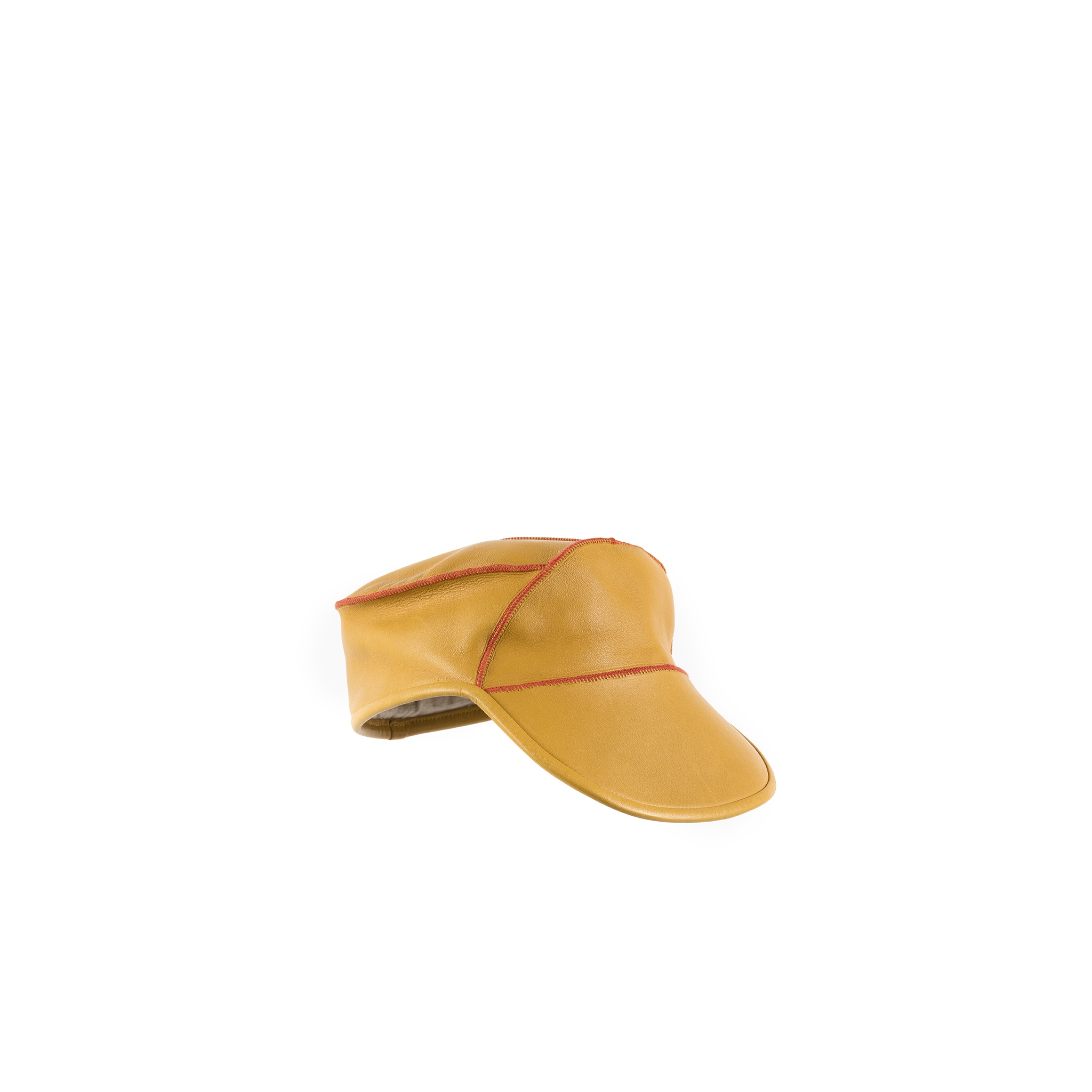 Chauffeur Cap - Glossy leather - Yellow color