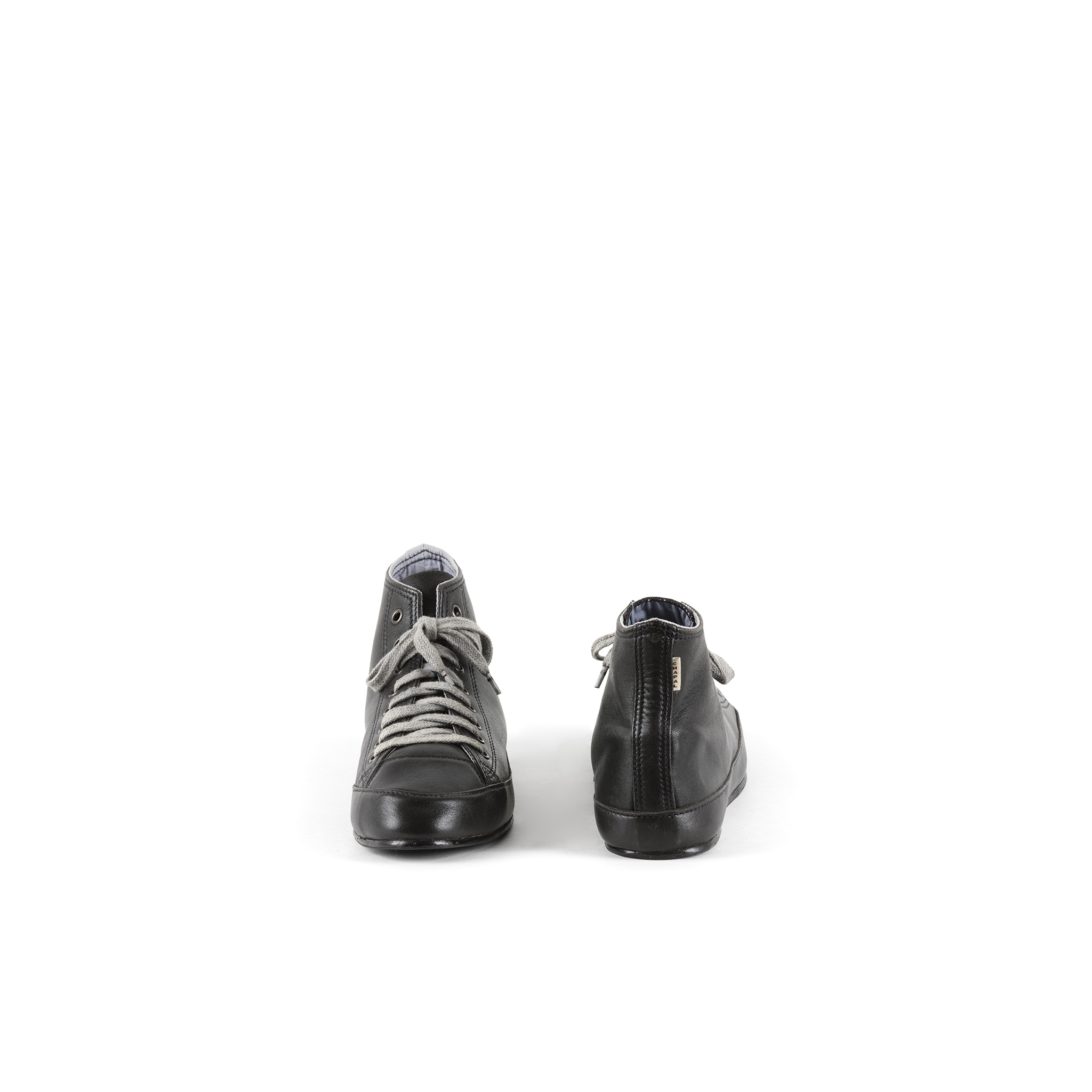 High Sneakers - Glossy leather - Black color