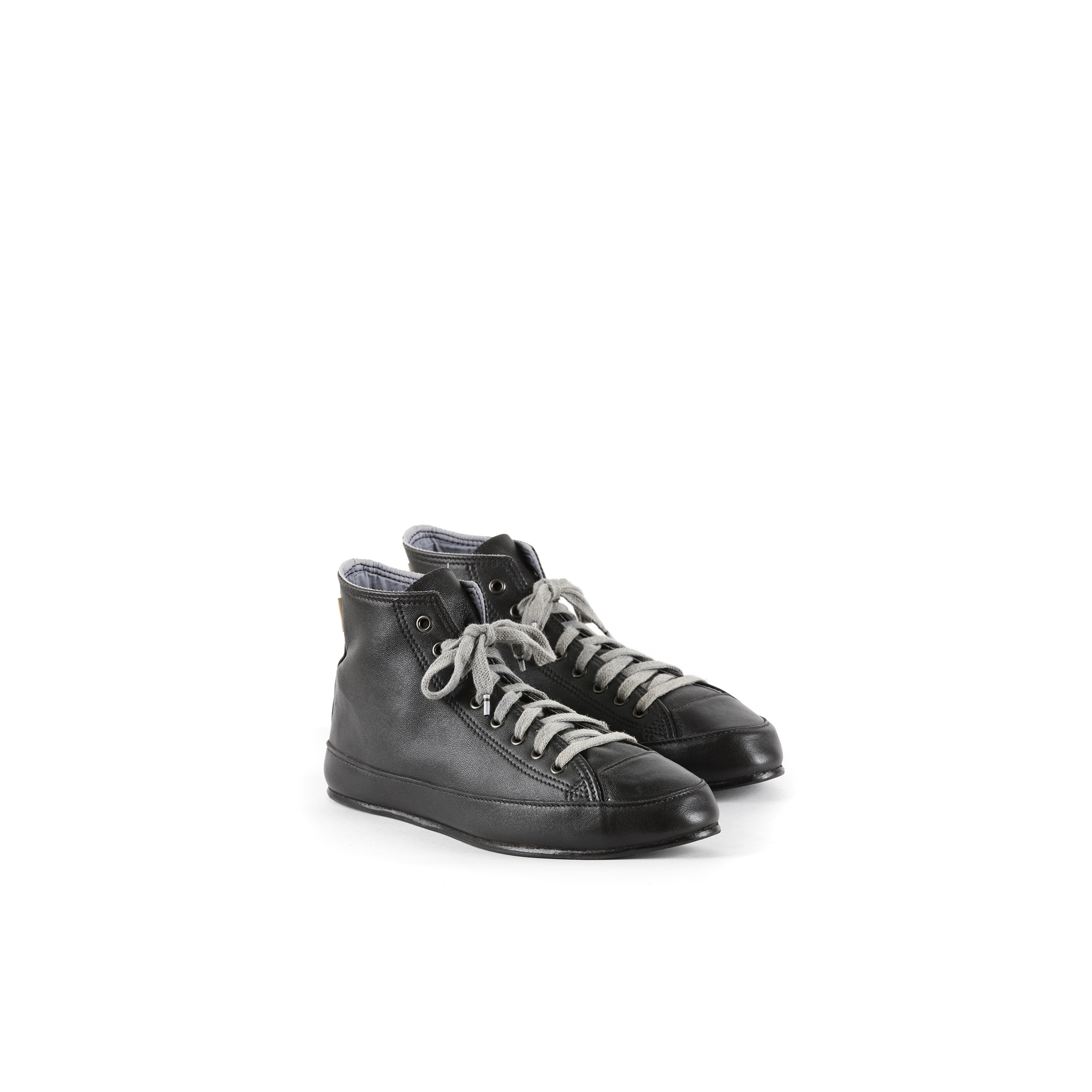 Baskets Hautes - Cuir glacé - Couleur noir