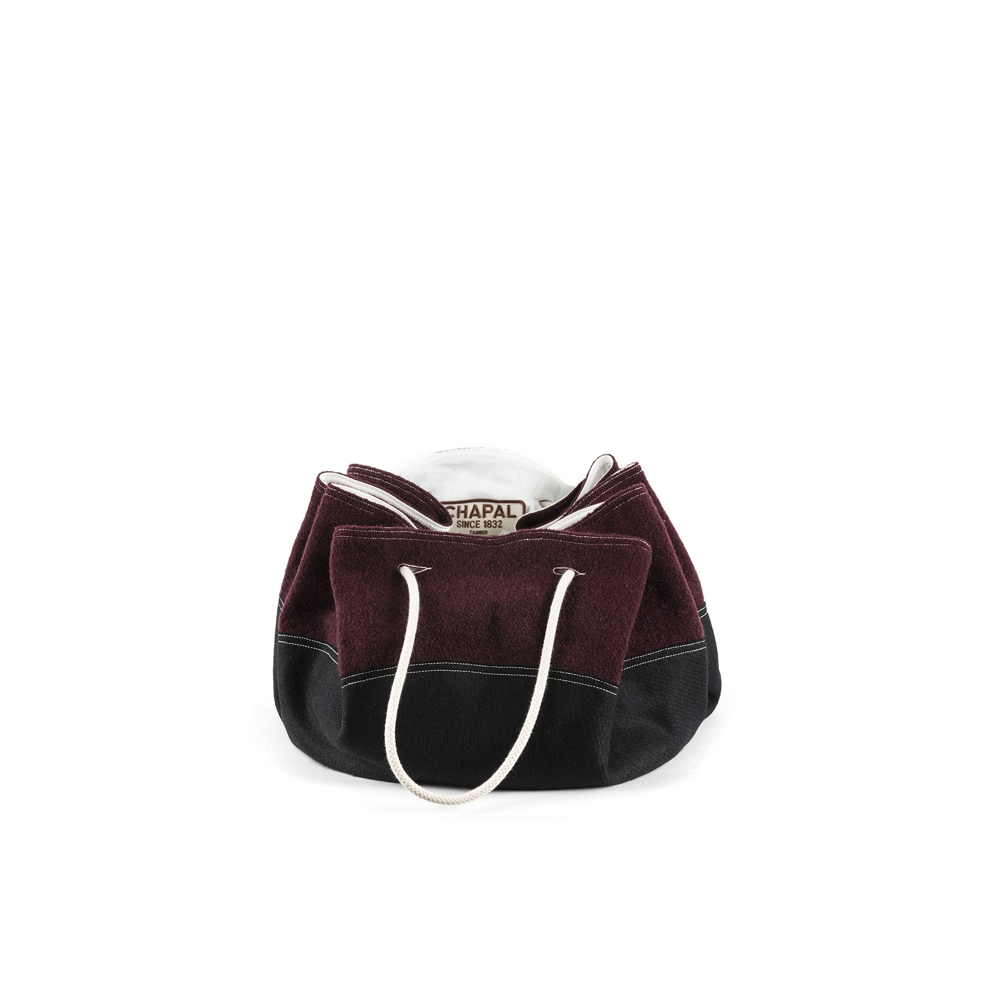 Sac croisière - Laine mérinos - Couleurs bordeaux et noir