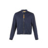 Blouson Anglais - Whipcord - Couleur bleu - Bandes en cuir tan