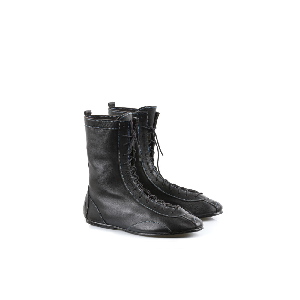 Pilot 60's Boots - Glossy leather - Black color