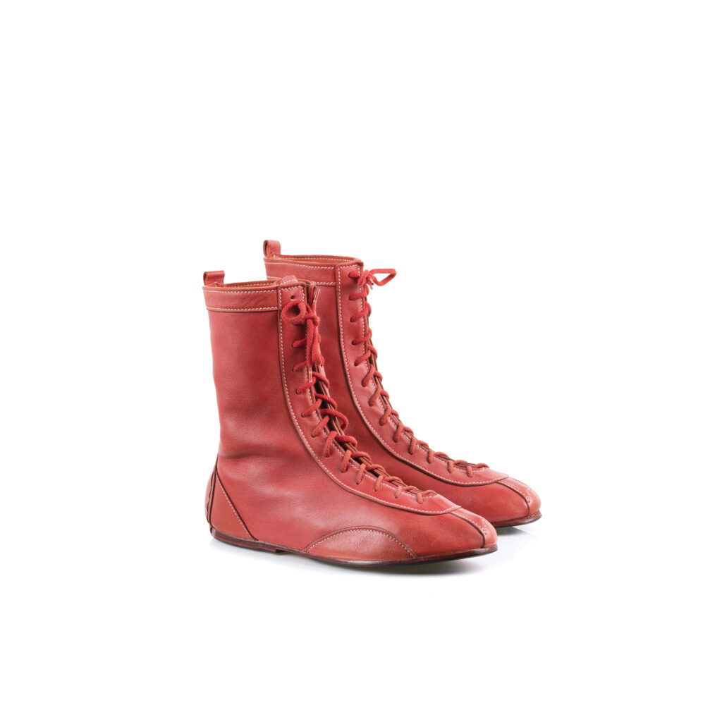 Bottines Pilote 60's - Cuir glacé - Couleur rouge
