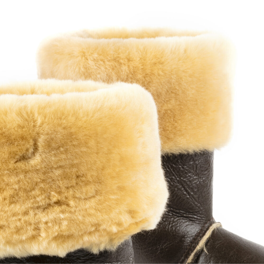 CHAP'S - Varnished shearling - Brown color