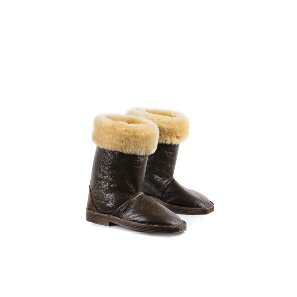 CHAP'S - Varnished shearling - Brown color