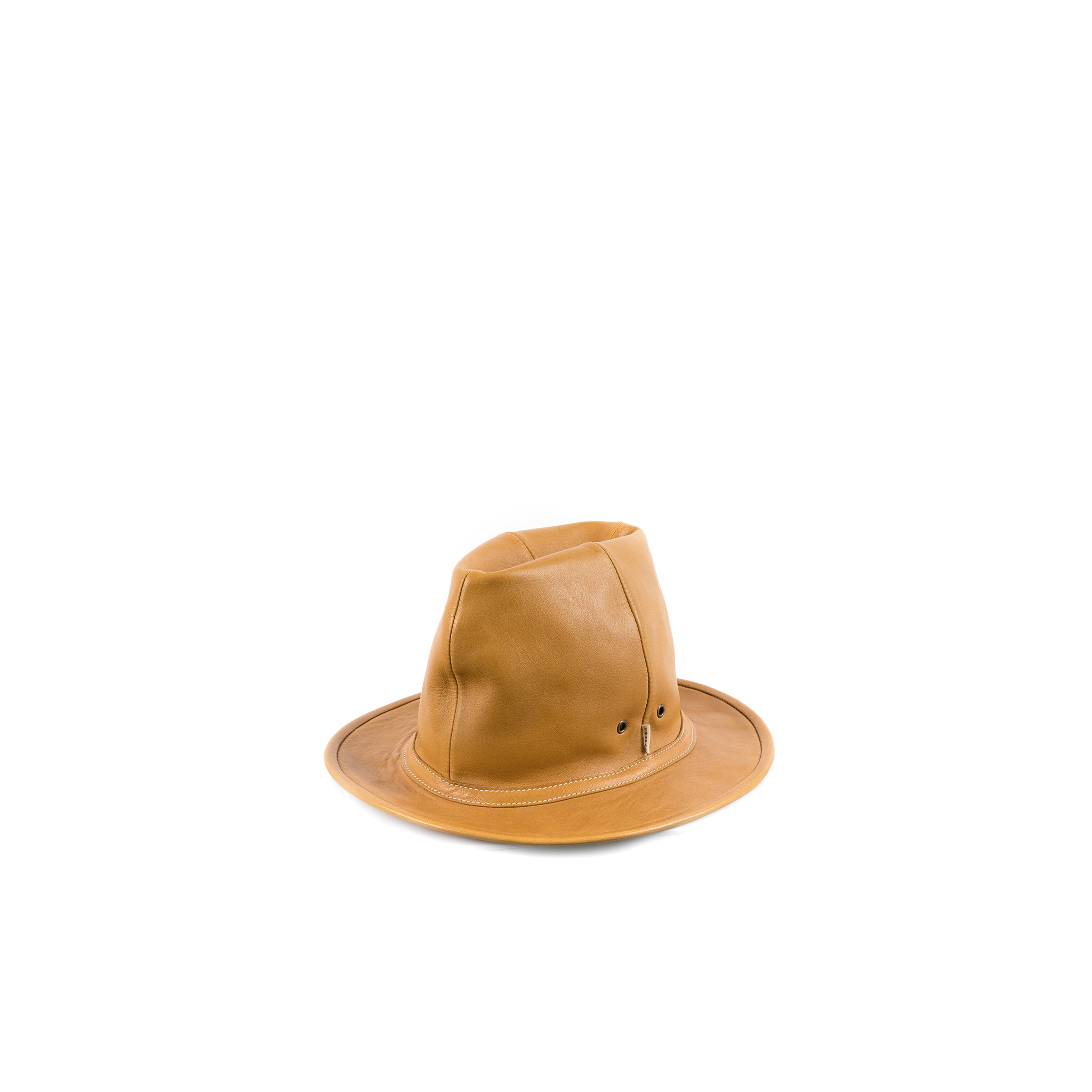 Leather Hat - Glossy leather - Tan color