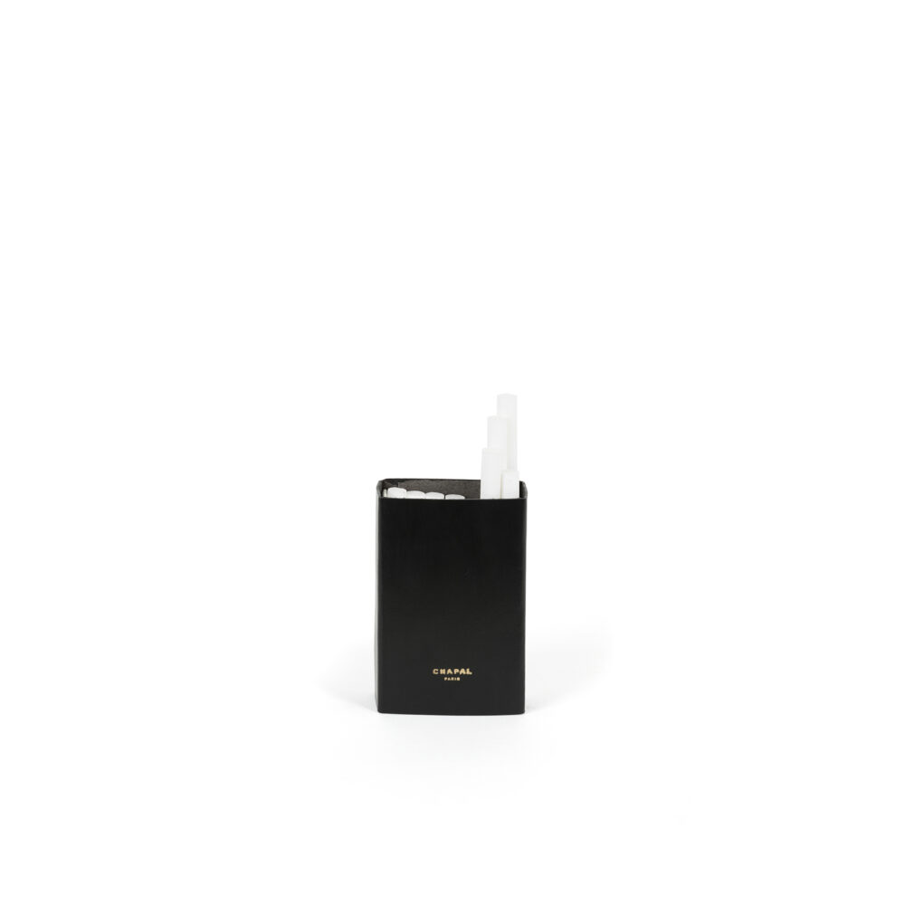Cigarette Case - Vegetable tanned leather - Black color