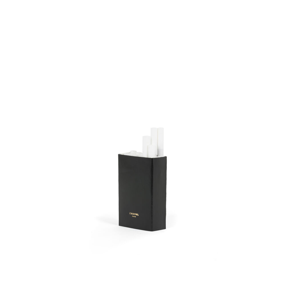 Cigarette Case - Vegetable tanned leather - Black color