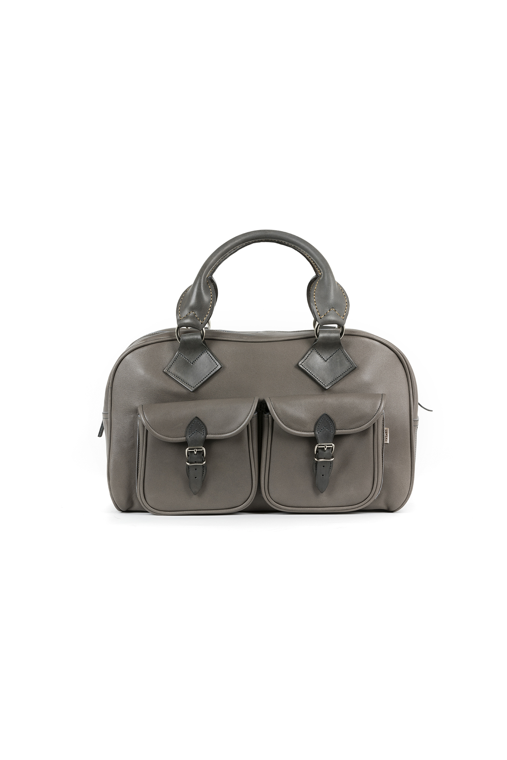 Travel Bag XS - Glossy leather - Grey color - Home page