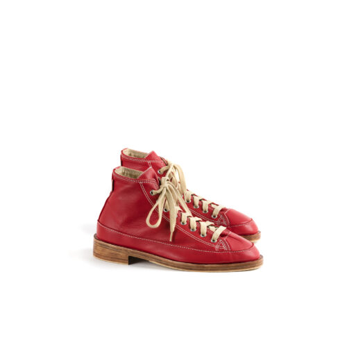 Sneakers Trépointe - Glossy leather - Red color