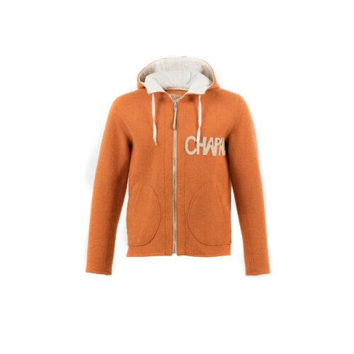 Cardigan Sport - Laine Mérinos - Couleur orange