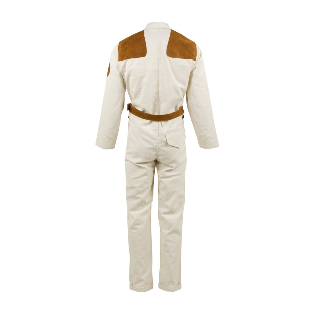 1950 Overall - Cotton gabardine and suede leather - Ecru & suzy colors
