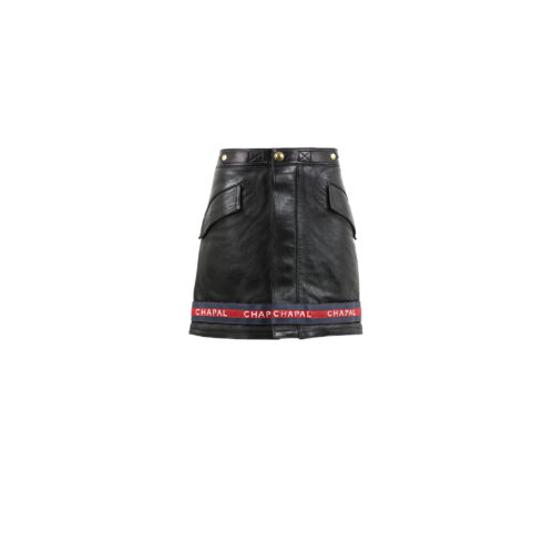 Firefighter Skirt - Glossy leather - Black color