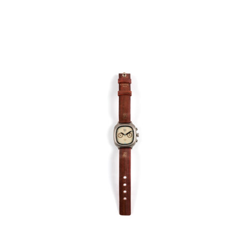 Chronograph 1972 Skysand - Vegetal leather strap - Patina brown color
