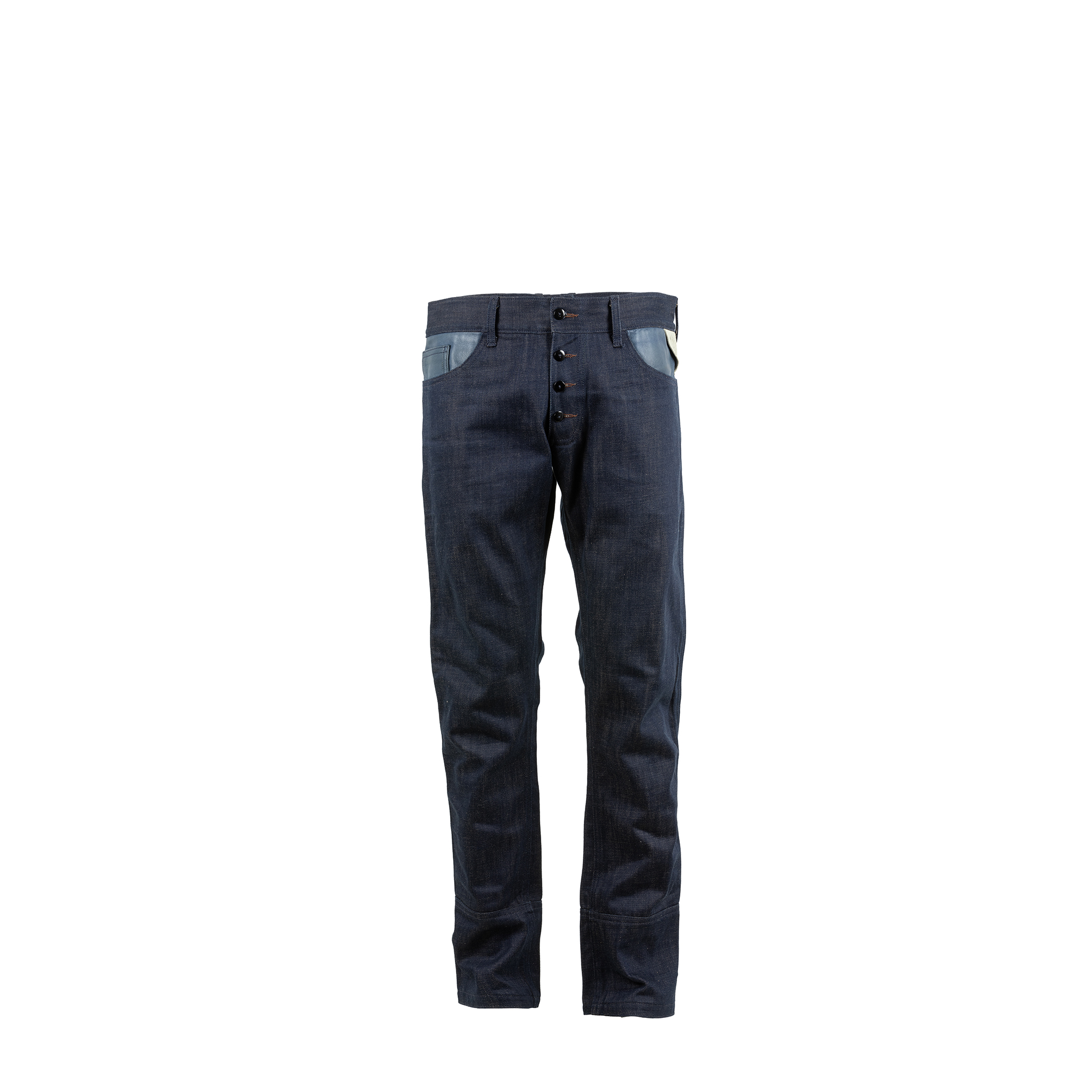 Jeans 2008 AC - Toile denim et cuir glacé - Couleur bleu