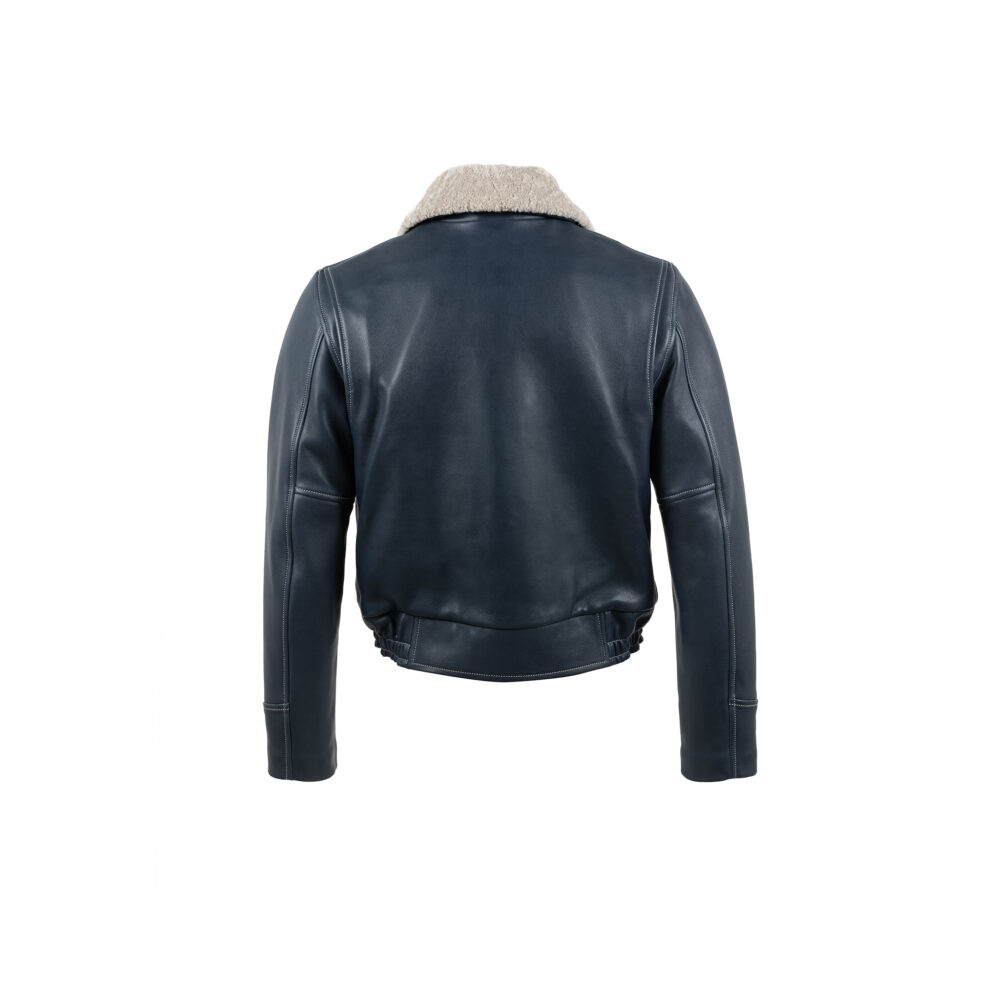 Roadster Jacket - Glossy leather - Blue color