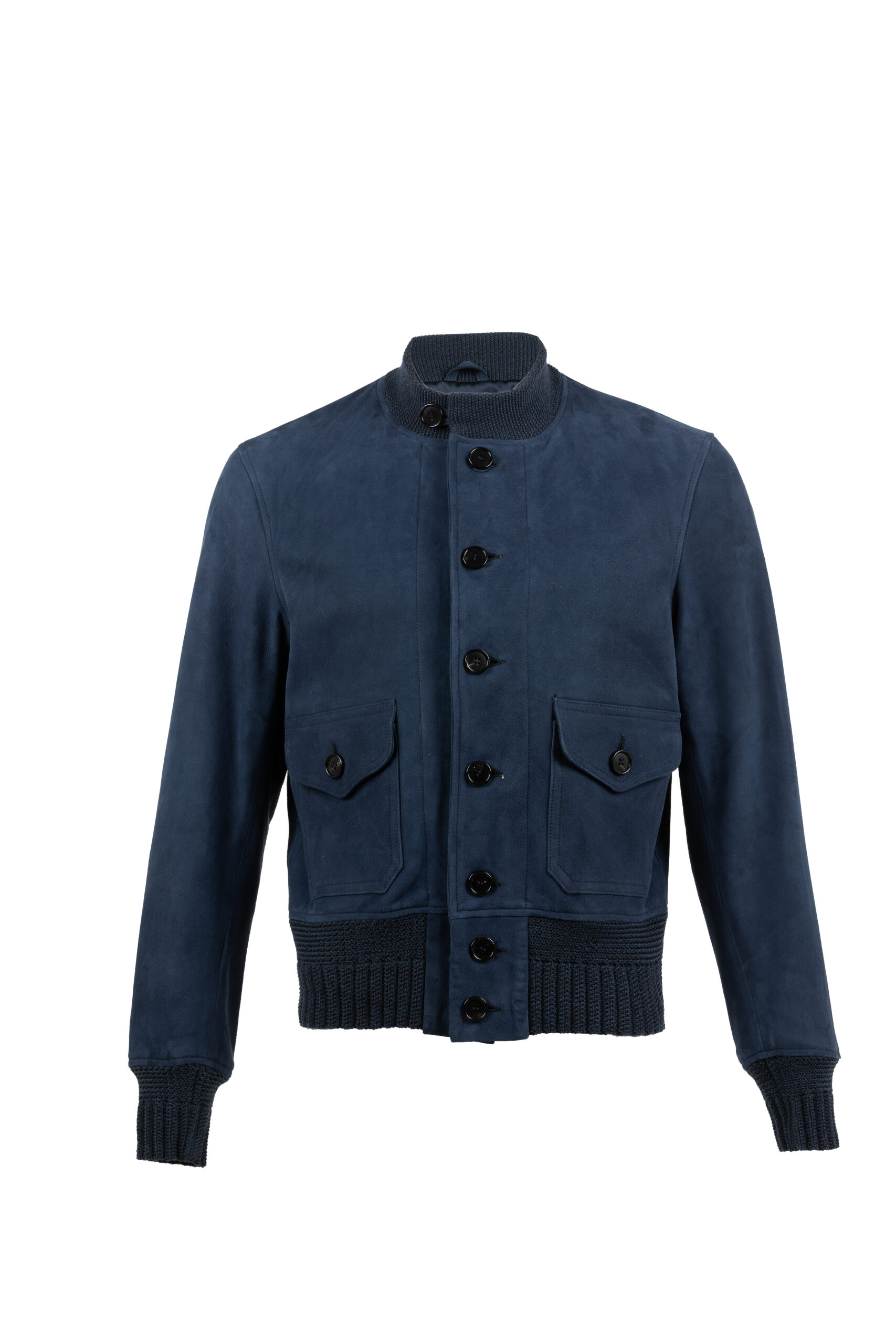 A1 Short Version Jacket - Suede leather - Blue color