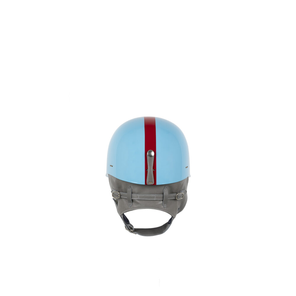 1950 Helmet - Red Strip - Painted - Blue and red colors