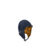 Driver Helmet - Gold silk lining - Suede leather - Blue color