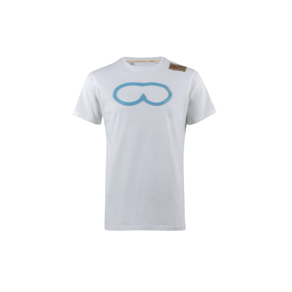 T-shirt Masque 1960 - Jersey de coton - Couleurs bleu et blanc
