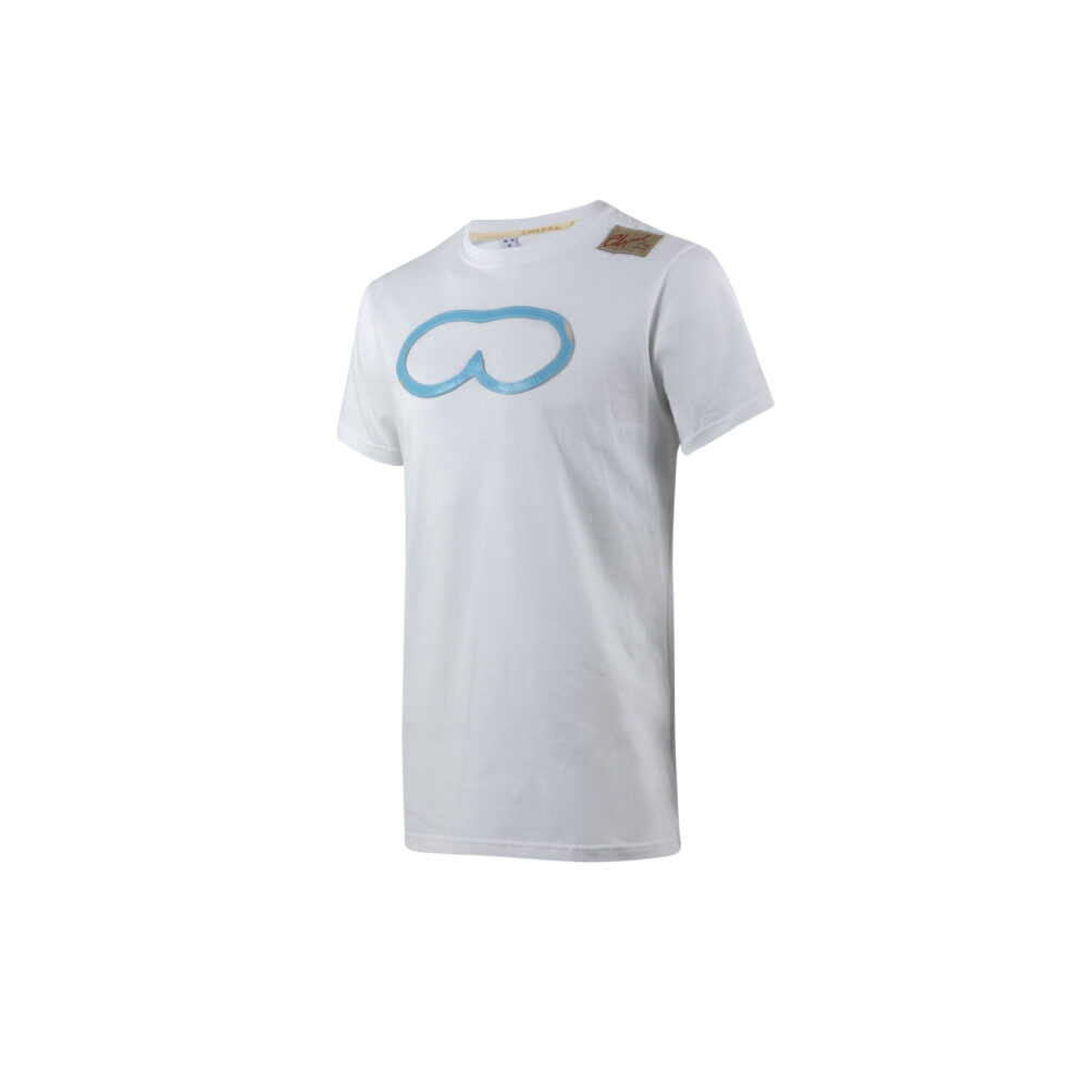 T-shirt Masque 1960 - Jersey de coton - Couleurs bleu et blanc