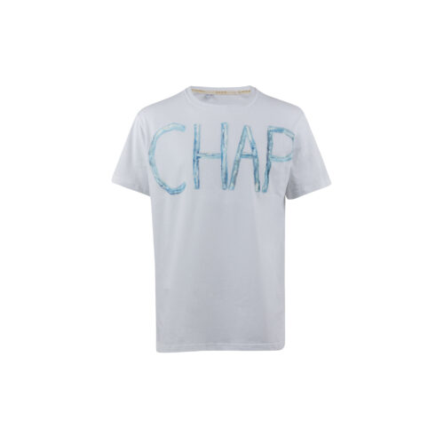 T-shirt CHAP Peint - Jersey de coton - Couleurs bleu et blanc