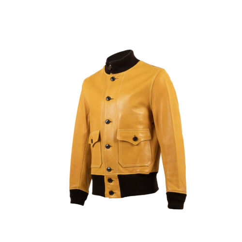 A1 Jacket - Vintage - Glossy leather - Yellow color