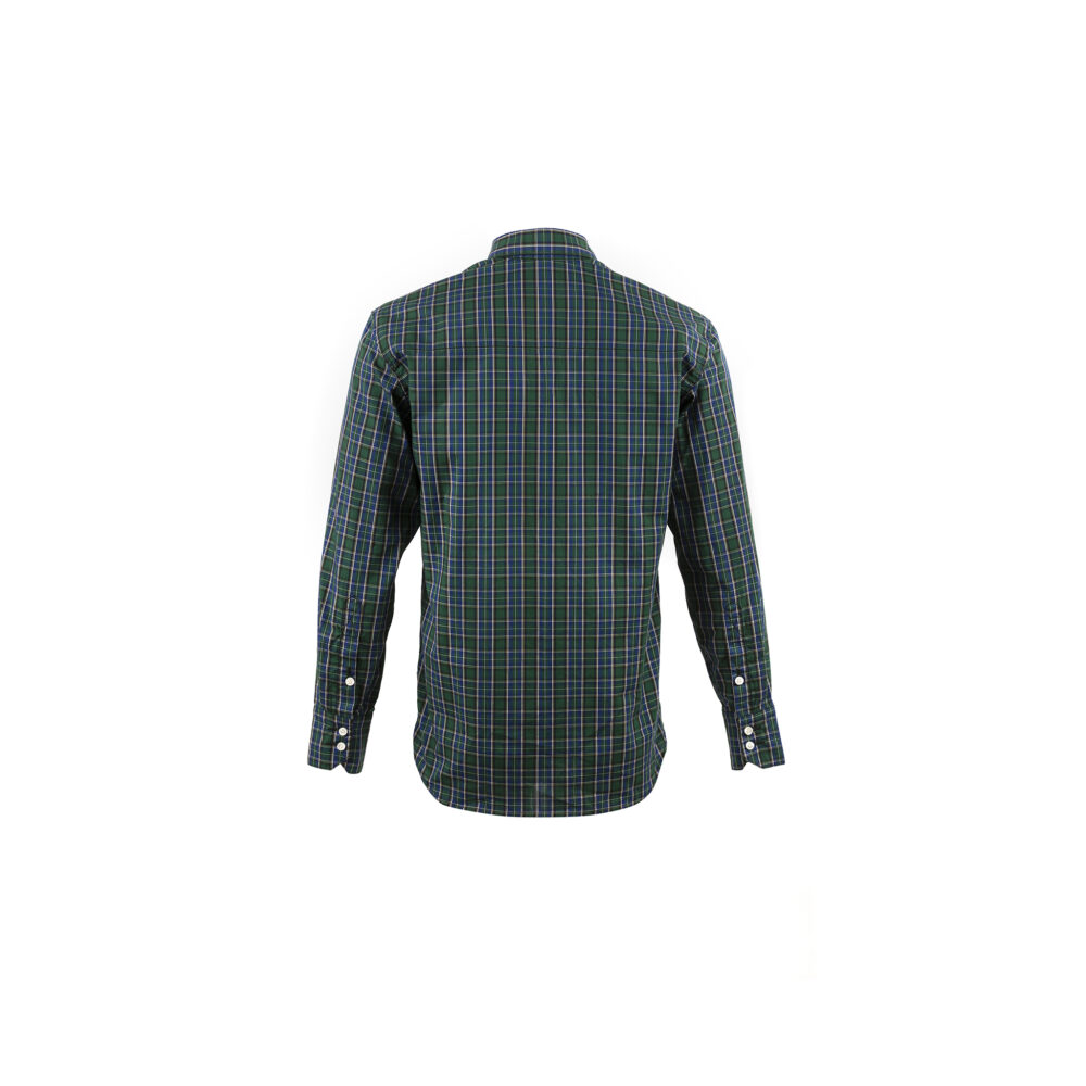 70's shirt - Vintage - Cotton poplin - Green & blue colors