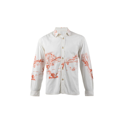 Le Mans Classic Shirt - Vintage - Cotton poplin - White and orange colors