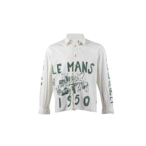 Chemise Le Mans Classic - Vintage - Popeline de coton - Couleurs blanc et vert