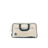 Rabbit Briefcase - Vintage - Cotton gabardine and glossy leather - Ecru white and blue colors