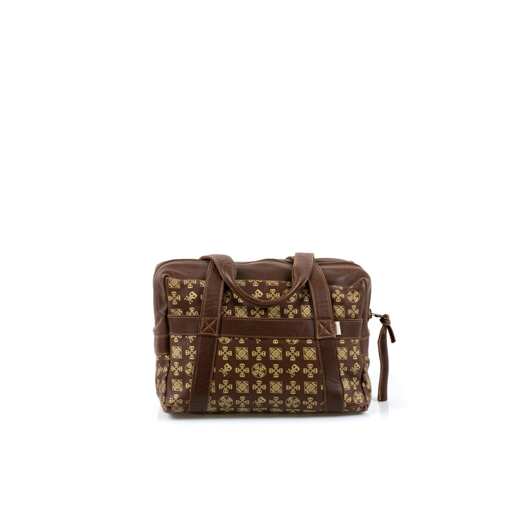 Sac Souple Small - Vintage - Cuir glacé - Couleurs brun et doré