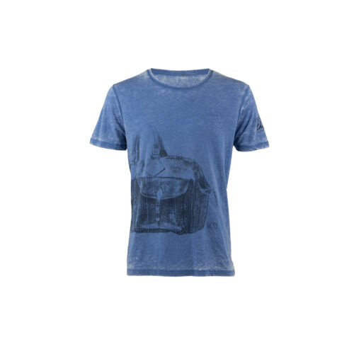Travel Bag T-shirt - Vintage - Cotton jersey - Blue color