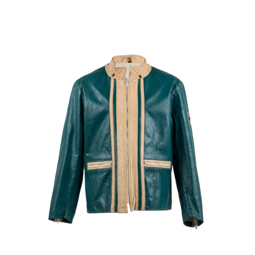 Chapalac - Vintage - Cuir laqué - Couleurs bleu et écru