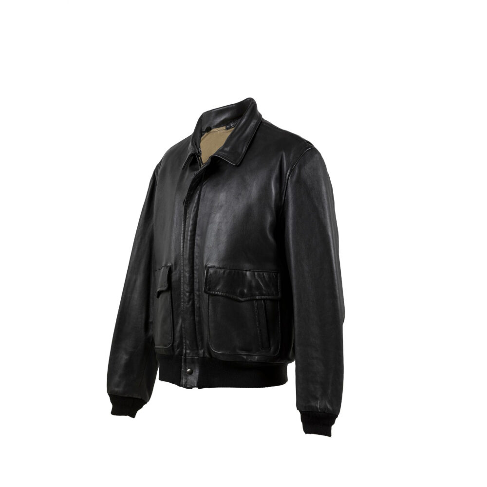 USAAF Peint - Testa Rossa - Vintage - Cuir glacé - Couleur noir
