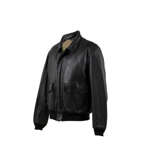 USAAF Peint - Testa Rossa - Vintage - Cuir glacé - Couleur noir