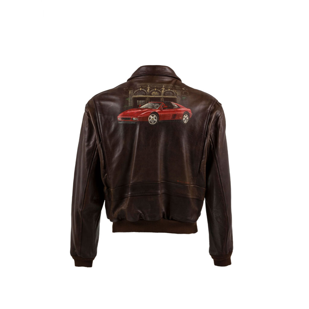 USAAF Peint Ferrari 348 Hôtel de Paris - Vintage - Cuir glacé - Couleur brun