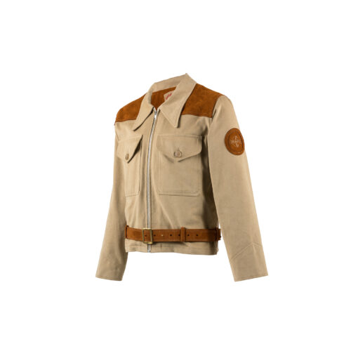 Blouson Haut de Combinaison 1950 - Whipcord et cuir velours - Couleurs beige et suzy