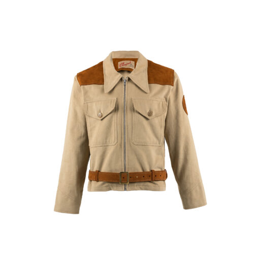 Blouson Haut de Combinaison 1950 - Whipcord et cuir velours - Couleurs beige et suzy