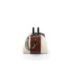 Roppongi Bag - Glossy leather - Ecru white, burgundy and charcoal grey colors