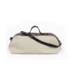 Roppongi Bag - Glossy leather - Ecru white, burgundy and charcoal grey colors