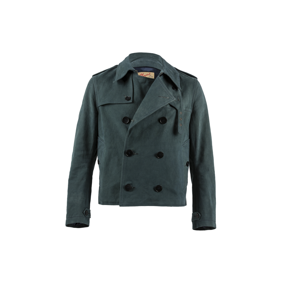 Short Trench - Whipcord - Peacock blue color